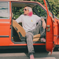 T-shirt blanc en coton bio streetwear modèle Hotrod, vue de face - Hello Studio