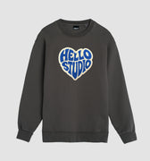 Crewneck BLUE HEART - Gris anthracite